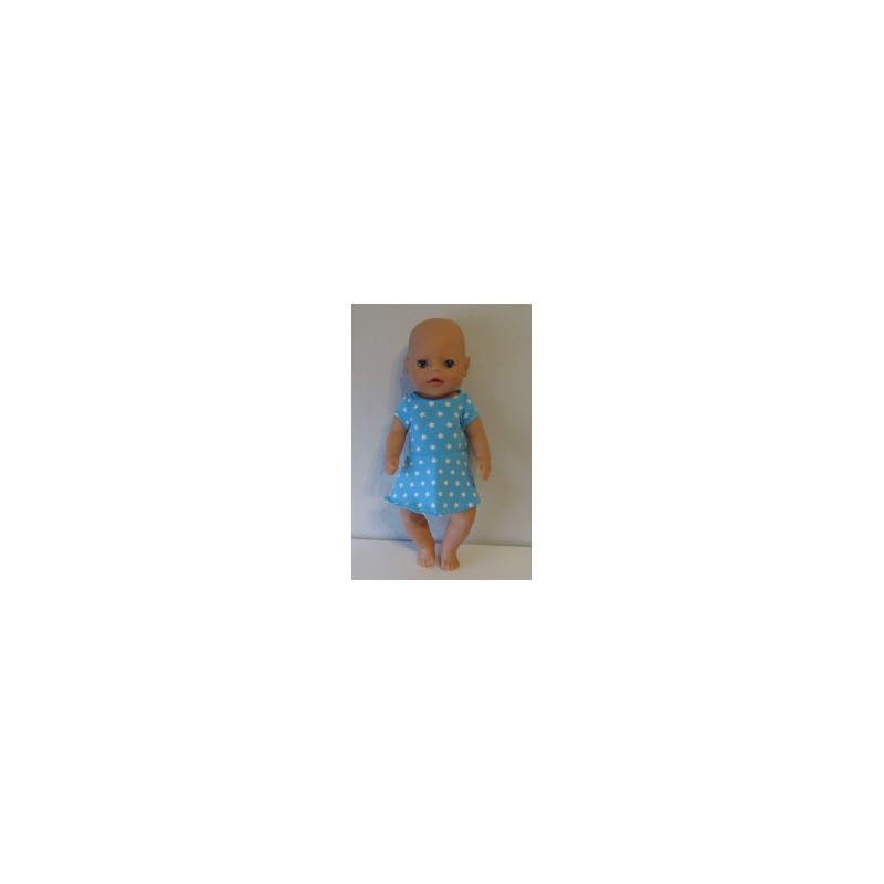 sportievejurk blauw sterren baby born little 36cm