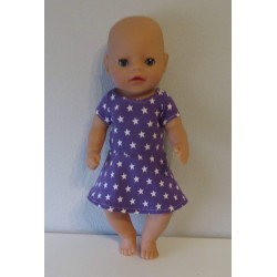 sportievejurk paars sterren baby born little 36cm