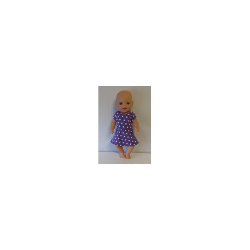 sportievejurk paars sterren baby born little 36cm