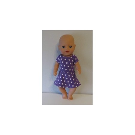 sportievejurk paars sterren baby born little 36cm