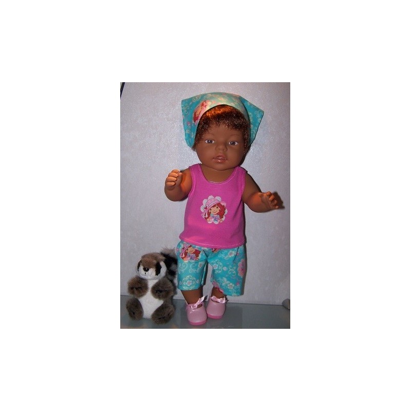 korte broek set strawberry shortcake tea mint  baby born 43cm
