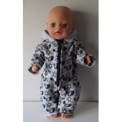 winterpak blauw bloemen baby born little 36cm