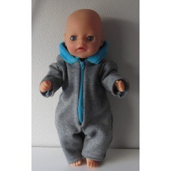 winterpak grijs met blauw baby born little 36cm
