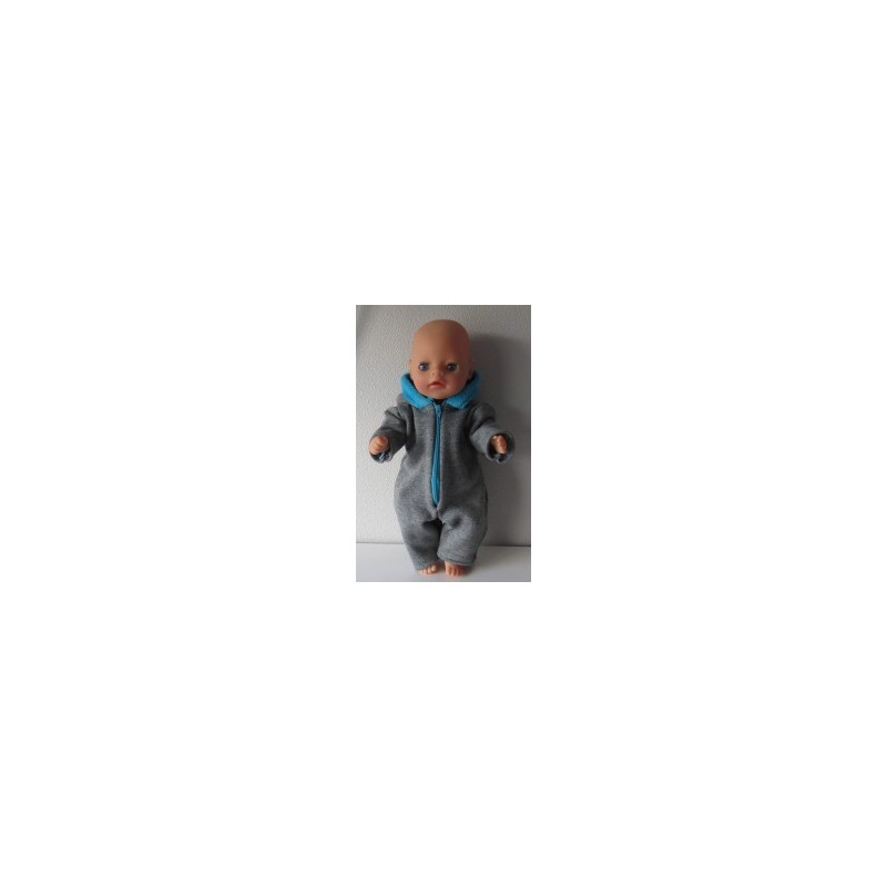 winterpak grijs met blauw baby born little 36cm