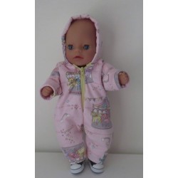 winterpak gewatteerd roze paard baby born little 36cm