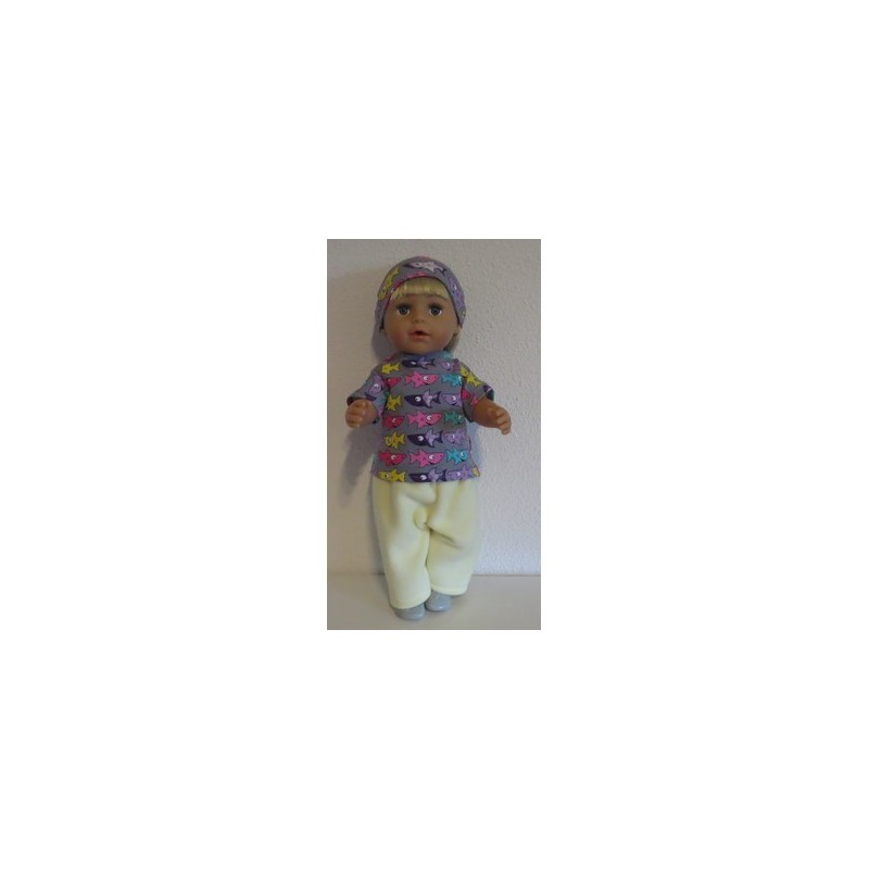 complete set geel met haaien baby born 43cm