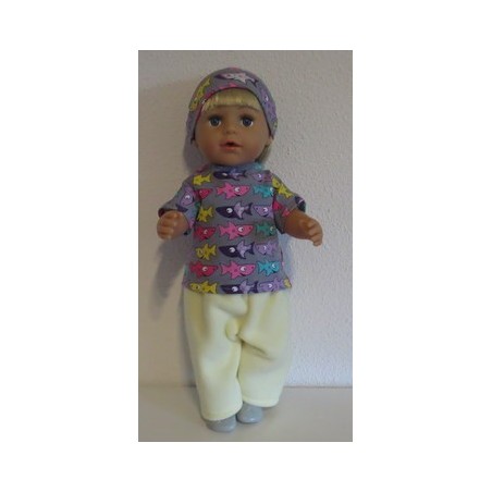 complete set geel met haaien baby born 43cm