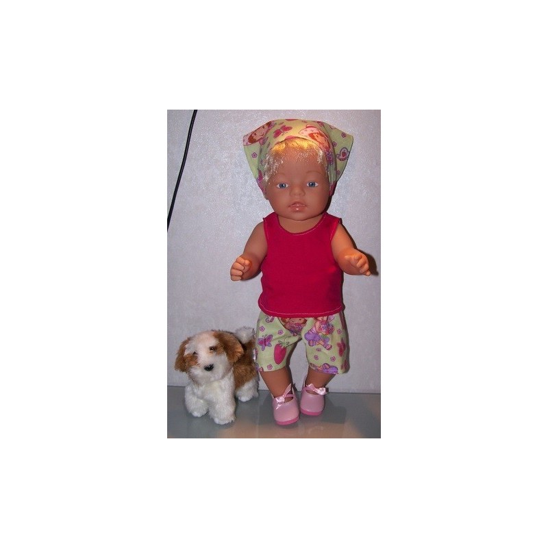 korte broek set strawberry shortcake groen baby born 43cm
