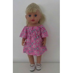bootjurk roze gebloemd baby born little 36cm