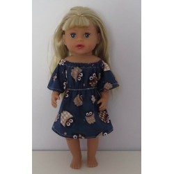 bootjurk blauw uilen baby born little 36cm