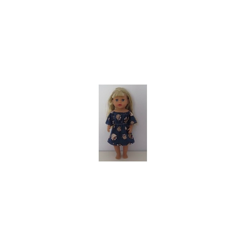 bootjurk blauw uilen baby born little 36cm