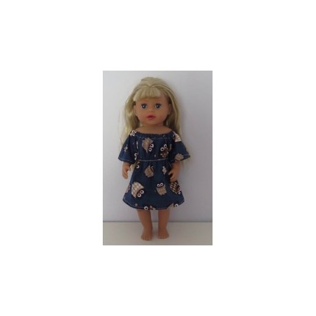 bootjurk blauw uilen baby born little 36cm