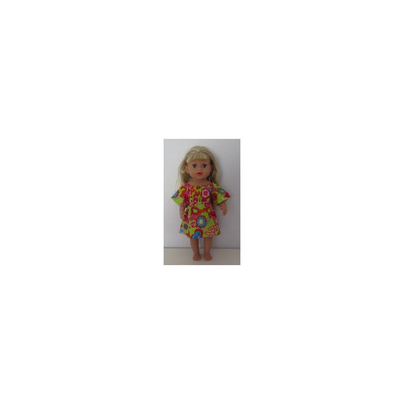 bootjurk groen met vlinders em bloemen baby born little 36cm