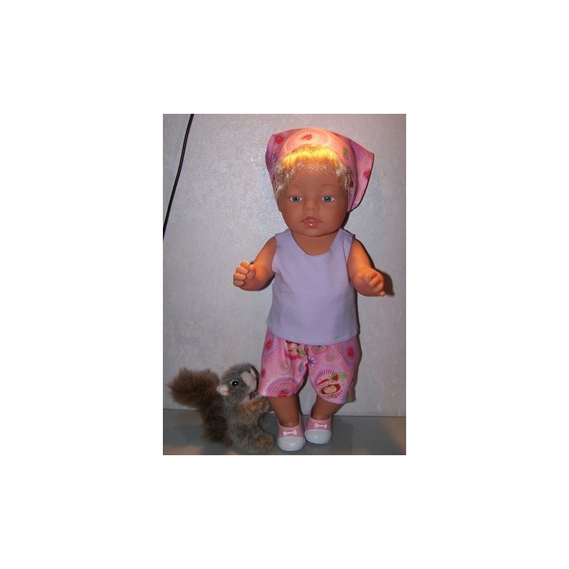 korte broek set strawberry shortcake bloemen baby born 43cm