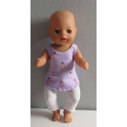 jurk setje flamingo's baby born little 36cm