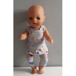 jurk setje grijs baby born little 36cm