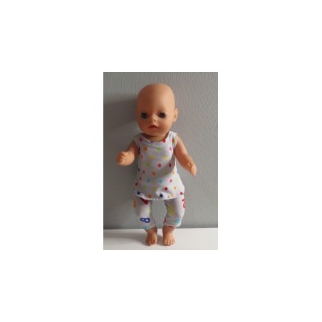 jurk setje grijs baby born little 36cm