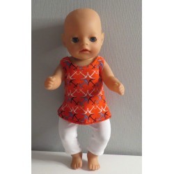 jurk setje rood ankers baby born little 36cm