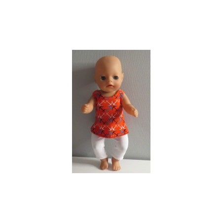 jurk setje rood ankers baby born little 36cm