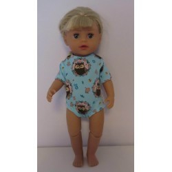 romper blauw uilen baby born little 36cm