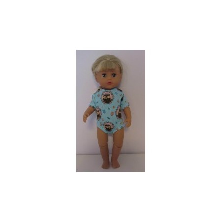 romper blauw uilen baby born little 36cm