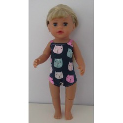 luxe romper blauw kat baby born little 36cm