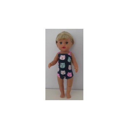 luxe romper blauw kat baby born little 36cm