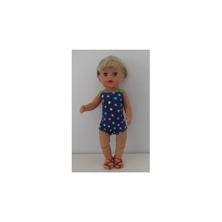 luxe romper blauw bloemen baby born little 36cm