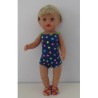 luxe romper blauw bloemen baby born little 36cm