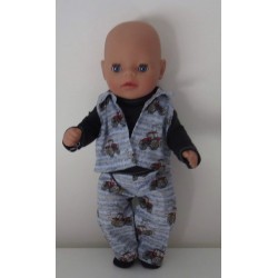 stoerkleding setje  rood tracktors baby born little 36cm