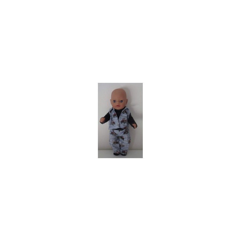 stoerkleding setje  rood tracktors baby born little 36cm