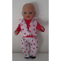 stoerkleding setje  rood sterren baby born little 36cm