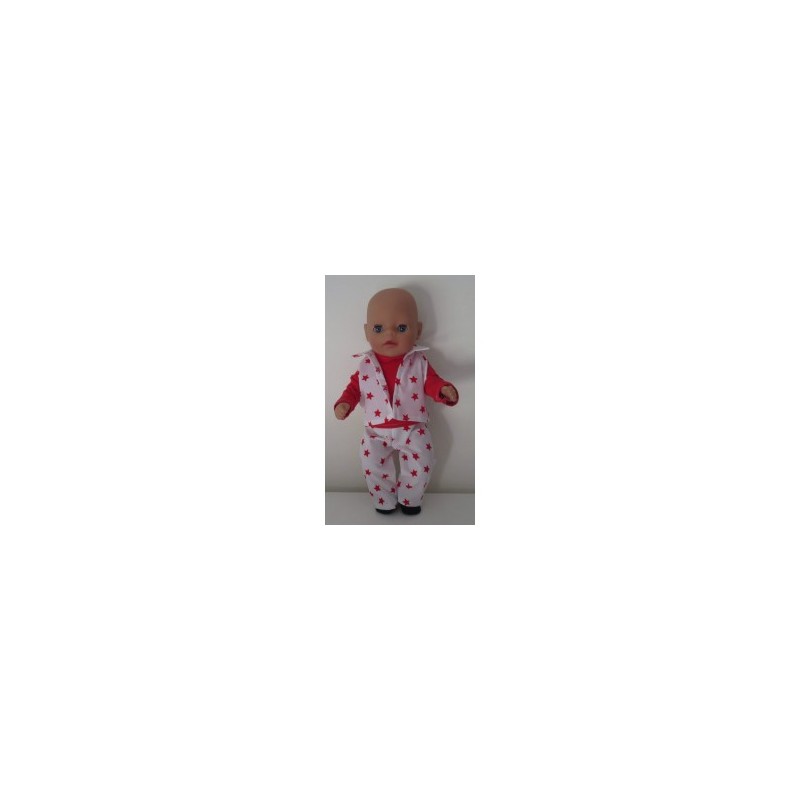stoerkleding setje  rood sterren baby born little 36cm