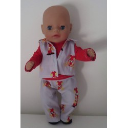 stoerkleding setje grijs joki baby born little 36cm