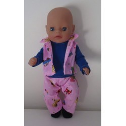 stoerkleding setje roze baby born little 36cm