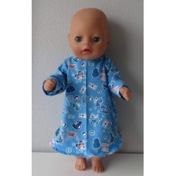 nachtjapon blauw auto's baby born little 36cm