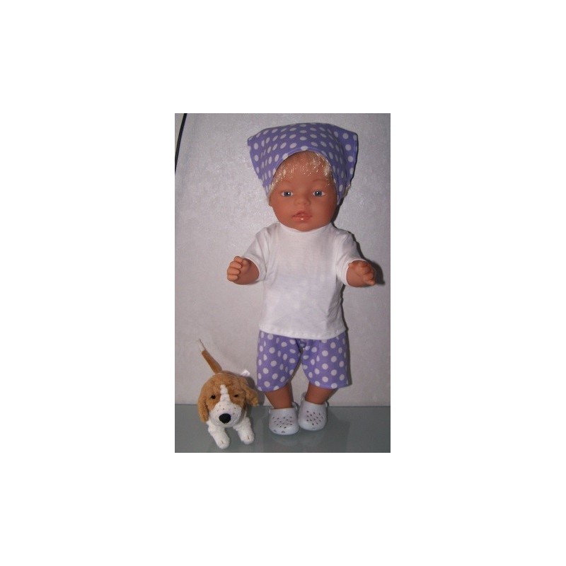 korte broek set lila polka dots baby born 43cm