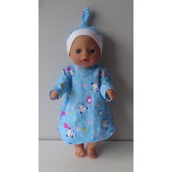 nachtjapon blauw panda's baby born little 36cm
