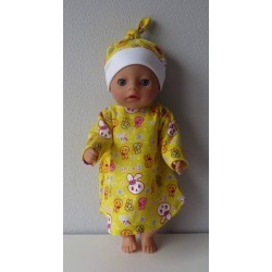 nachtjapon geel konijnen baby born little 36cm