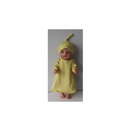 nachtjapon geel stippen baby born little 36cm