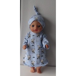 nachtjapon blauw beren baby born little 36cm