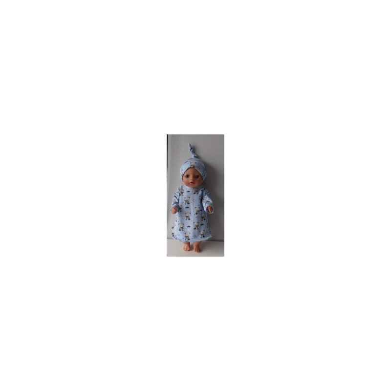 nachtjapon blauw beren baby born little 36cm