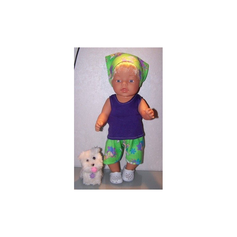 korte broek set tinkerbell  groen baby born 43cm