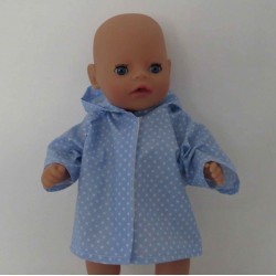 regenjas blauw stippen baby born little 36cm