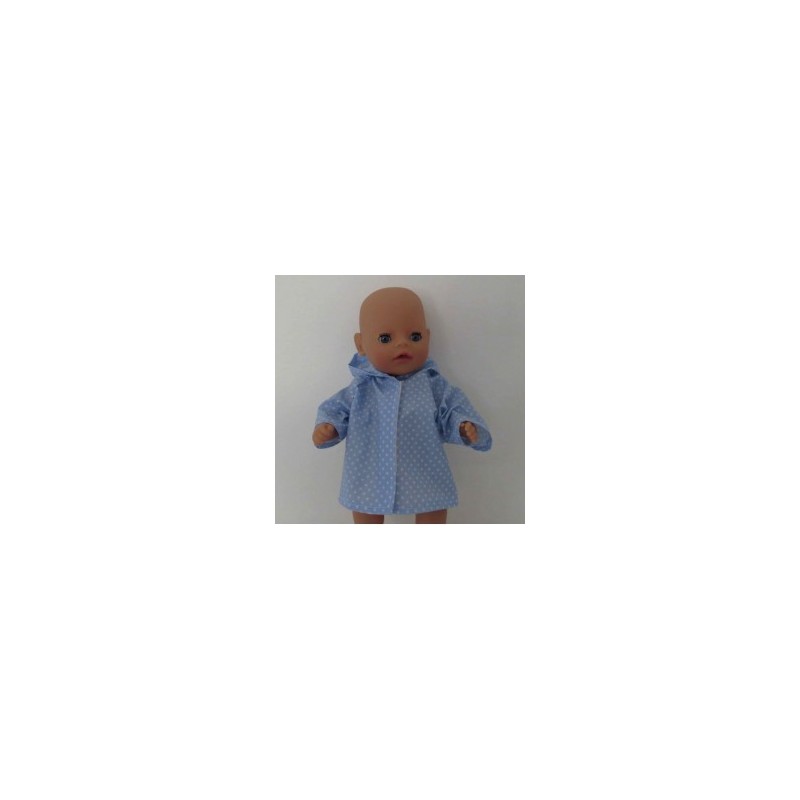 regenjas blauw stippen baby born little 36cm