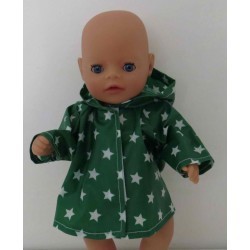 regenjas groen met sterren baby born little 36cm