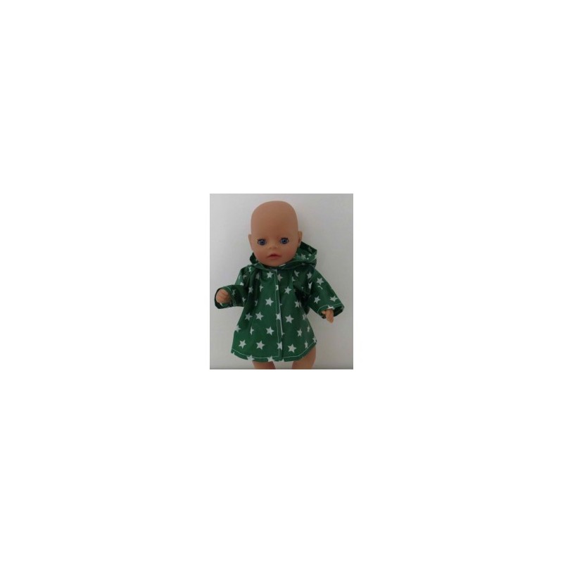 regenjas groen met sterren baby born little 36cm