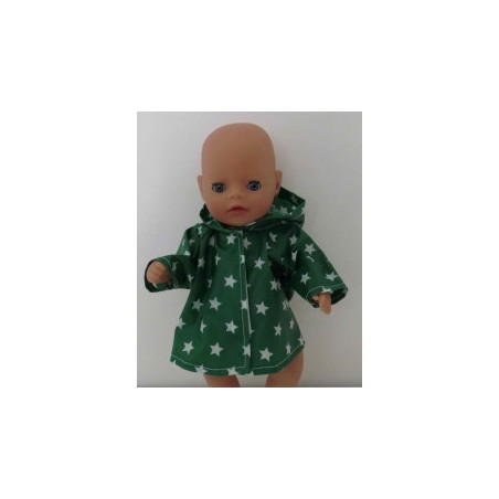 regenjas groen met sterren baby born little 36cm