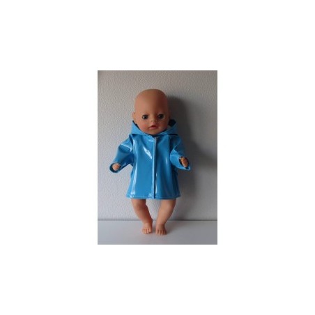 regenjas aqua blauw  baby born little 36cm