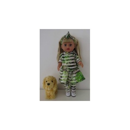 capuchonjurk setje groen bloemen  baby born little 36cm